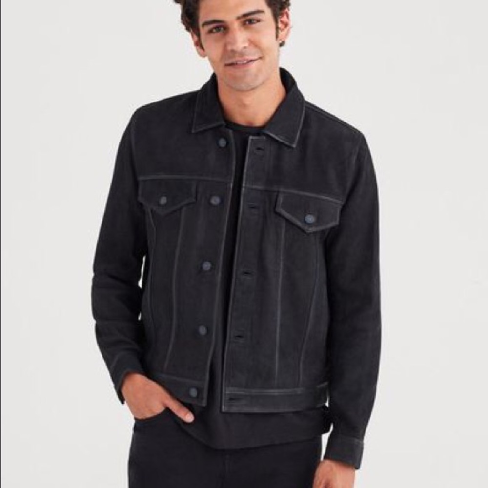 Black Suede trucker jacket